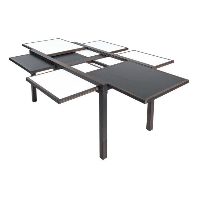 Dining Table with Reversible and Extendible Tops by Bernard Vuarnesson for Bellato, 1980s For Sale
