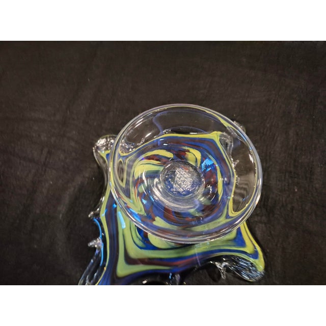 Mid 20th Century Italian Murano Style Sculptural Art Glass Bowl For Sale In Palm Springs - Image 6 of 9