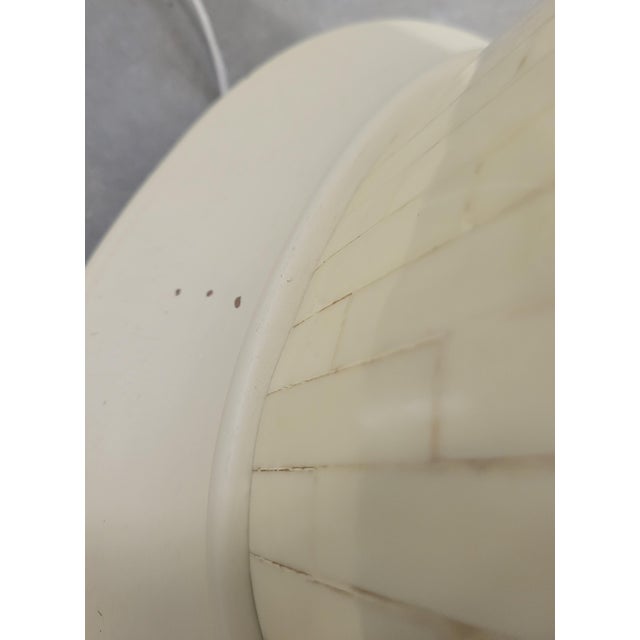 Metal Vintage Tesselated Tile Mid Century Modern Brass Cap Floor Lamp in the Manner of Karl Springer by Fine Arts Lamps For Sale - Image 7 of 12
