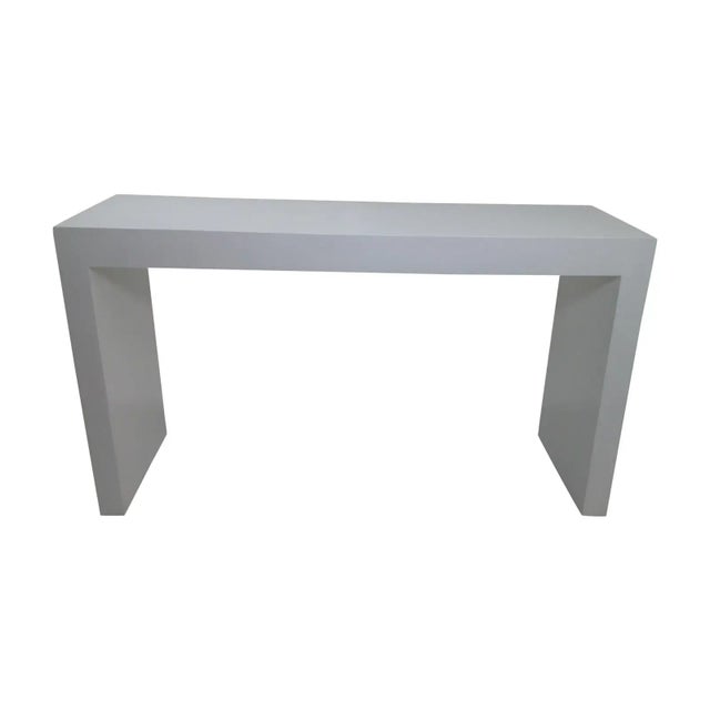 Adine Stix Modern White Lacquer Console Table For Sale - Image 4 of 6