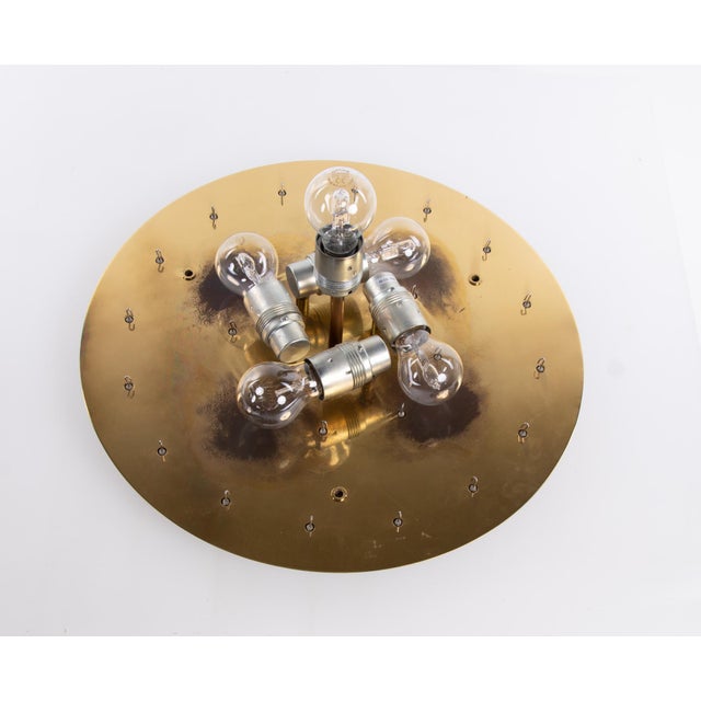 Amber Venini Tronchi Murano Glass & Brass Flush Mount Ceiling Light by J. T. Kalmar For Sale - Image 10 of 11