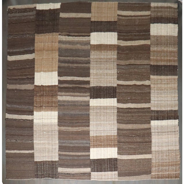 Mid-Century Modern Late 20th Century Zabihi Collection Oversize Square Persian Kilim - 11'10" x 13' For Sale - Image 3 of 10