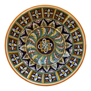 Italian Blue Ceramic Decorative Bowl for Cottura For Sale