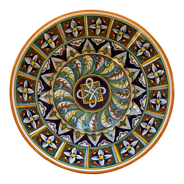 Italian Blue Ceramic Decorative Bowl for Cottura For Sale