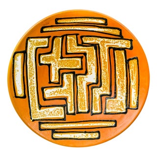 Modern Scandinavian Geometric Ceramic Wall Decoration, 1970s For Sale