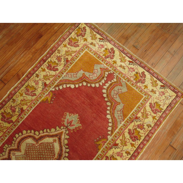 Mid 20th Century Vintage Turkish Oushak Runner - 3'3" x 6'6" For Sale In New York - Image 6 of 7