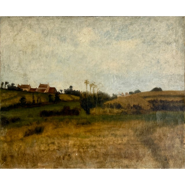 French Provincial Late 19th C French Landscape Oil Painting For Sale - Image 3 of 5