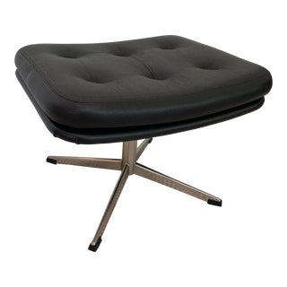 1960s Mid-Century Modern Swivel Ottoman on Aluminum 4-Star Base For Sale