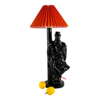 Vintage Detective Ceramic Table Lamp, 1980s For Sale