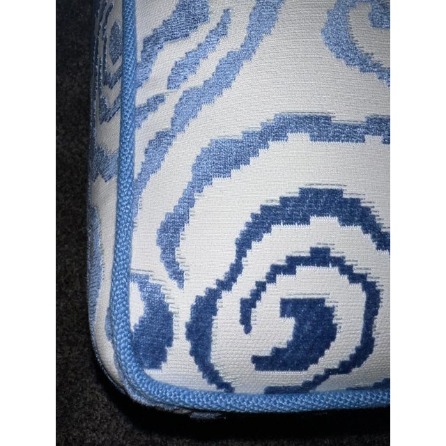 Textile Scalamandre Cirrus Velvet Damask Upholstured Bench For Sale - Image 7 of 13