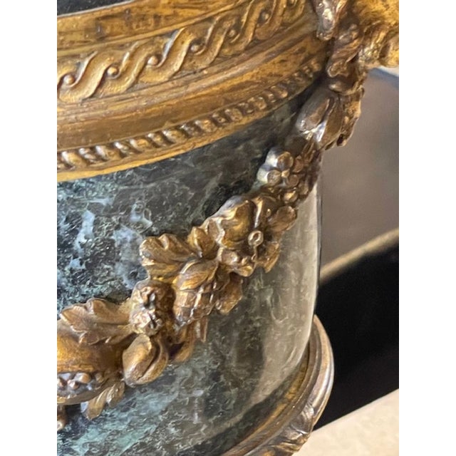 Traditional Pair of 19th Century French Marble and Bronze Cassolette For Sale - Image 3 of 9