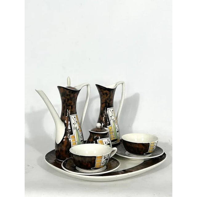 Mid-Century Ceramic Teapot Set by Alfa Ceramiche, Italy, 1950s, Set of 8 For Sale - Image 9 of 14