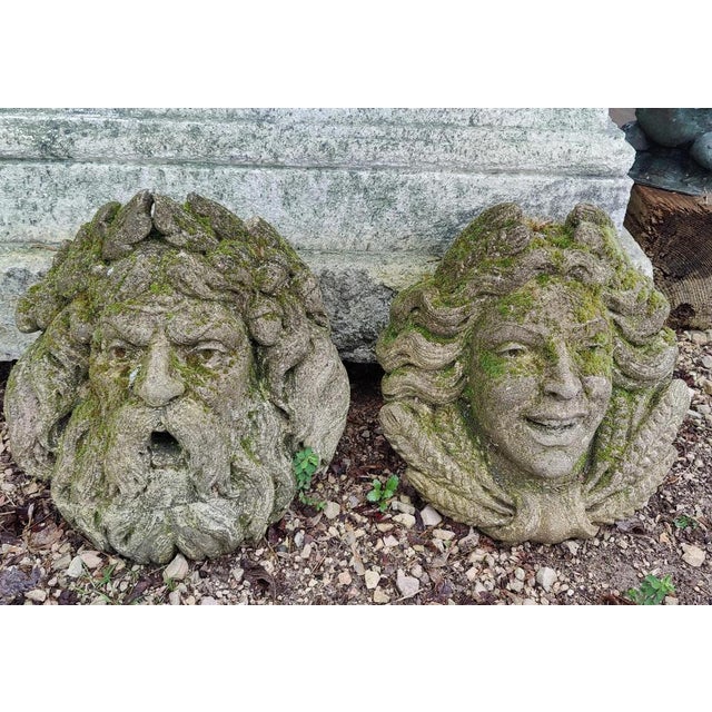 Unknown, Masks, Venice, 19th Century, Vicenza Stone, Set of 4 For Sale - Image 4 of 9