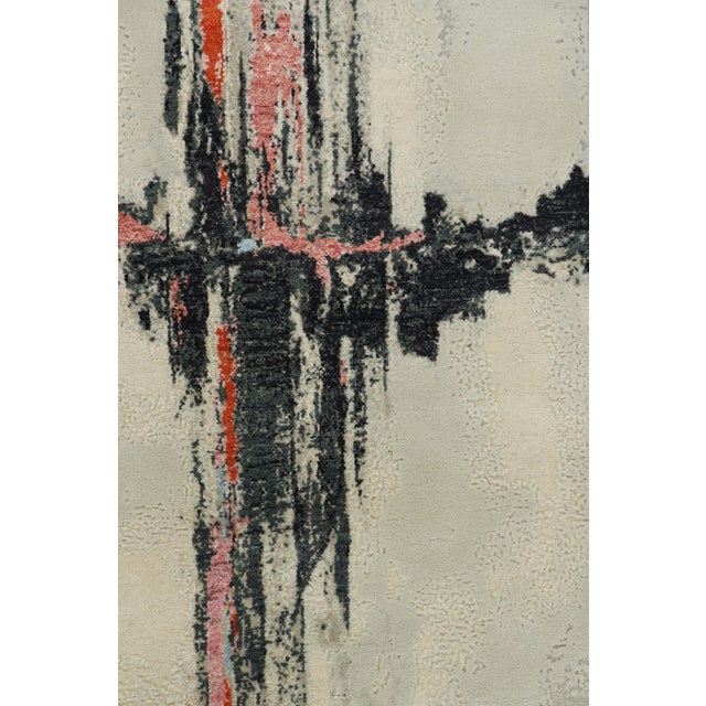 Contemporary Rug & Kilim’s Abstract Runner Rug in White With Black and Red Geometric Pattern For Sale - Image 3 of 7