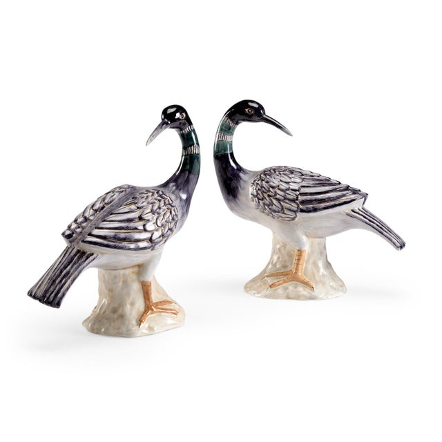 Transitional Chelsea House Black Loon Sculptures - A Pair For Sale - Image 3 of 3