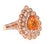Contemporary 3.02 Carat Orange Sapphire Diamond Rose Gold Ring, Size 7 For Sale - Image 3 of 11