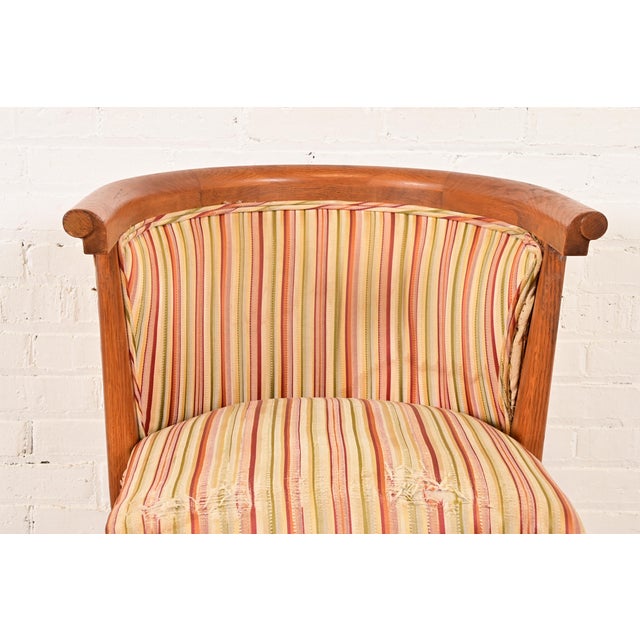 Harold Schwartz for Romweber Mid-Century Modern Sculpted Oak Dining Armchairs, Set of Four For Sale In South Bend - Image 6 of 12