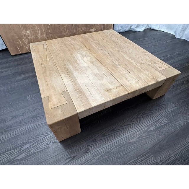 2020s Rh Reclaimed English Beam Coffee Table | Monumental 59" Scale | One-of-a-Kind Character For Sale - Image 5 of 18