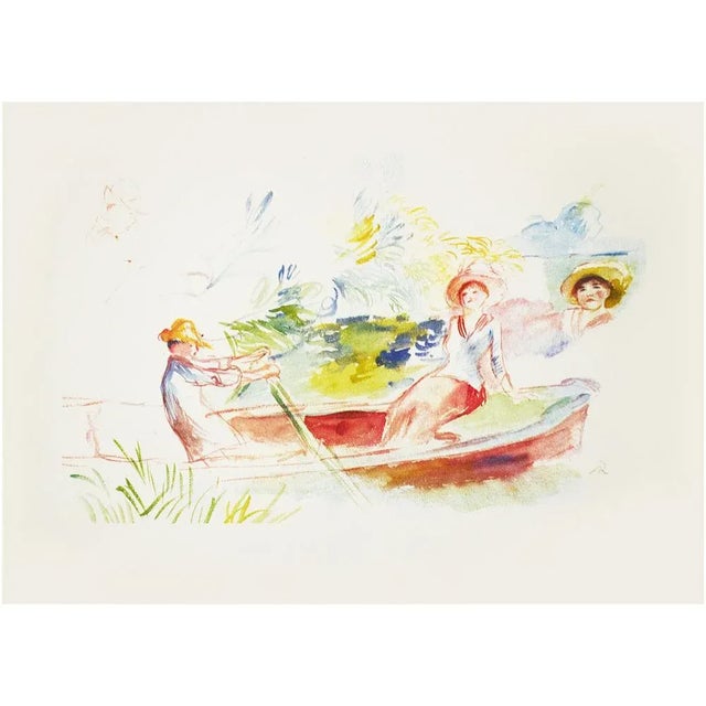 Raspberry Red 1950s After Renoir Hungarian "Boating Party" First Edition Vintage Lithograph For Sale - Image 8 of 8