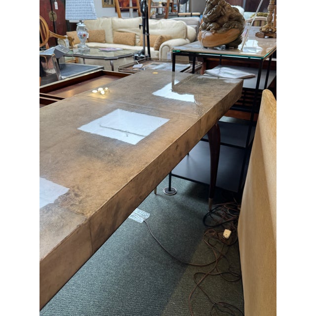 Luxurious Desk With Granite Laminate + Walnut Legs For Sale In San Francisco - Image 6 of 12