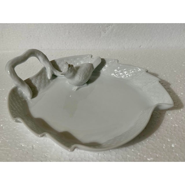 Traditional Vintage 1900s Paris Royal White Porcelain Bird Trinket Dish For Sale - Image 3 of 8