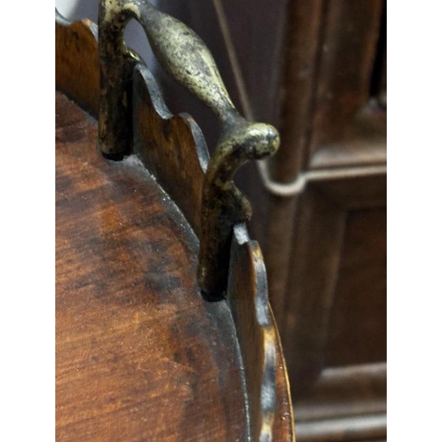 Antique English Wood Tray Top Serving Table For Sale - Image 9 of 12