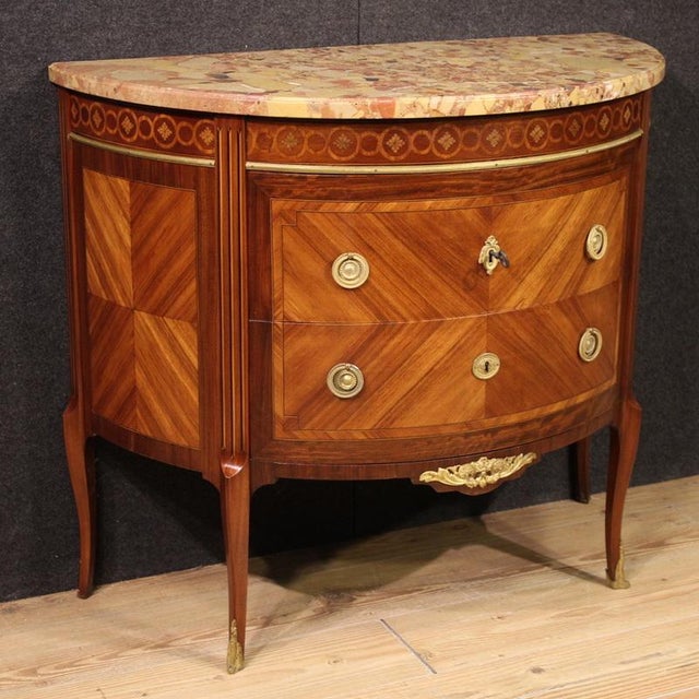 Louis XVII French Half-Moon Commode, 1920 For Sale - Image 11 of 11