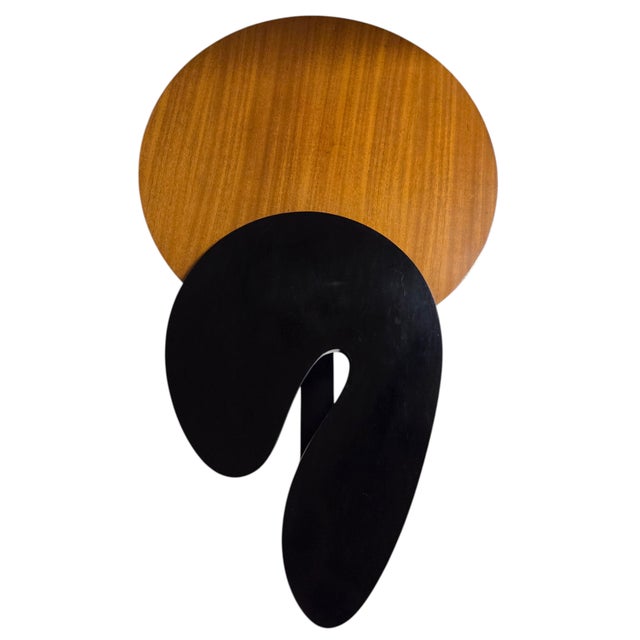 Large Biomorphic Kidney Shaped Two-Tone Mahogany & Black Coffee / Cocktail Table For Sale - Image 4 of 18