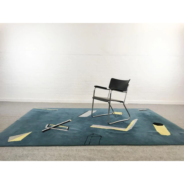Bauhaus Geometric Wool Rug from Fritsch Design, 1984 For Sale - Image 3 of 15