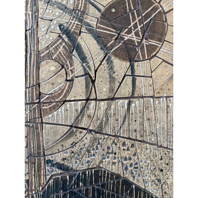 Metal Vintage Mid Century Ceramic Tile Mosaic Wall Art For Sale - Image 7 of 12