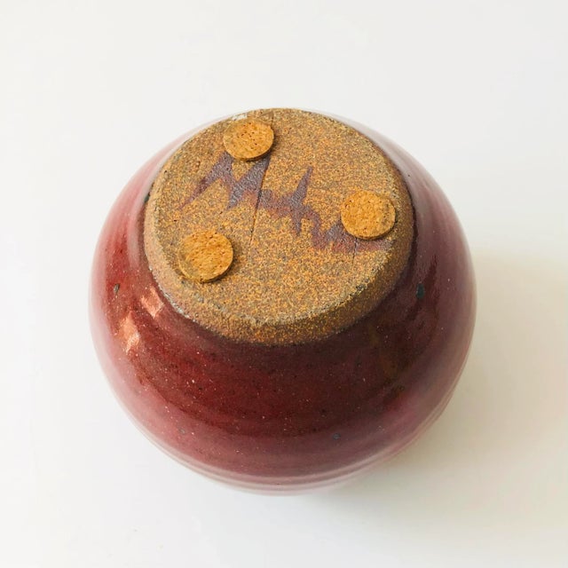 Ceramic Studio Pottery Sphere Container For Sale - Image 7 of 7