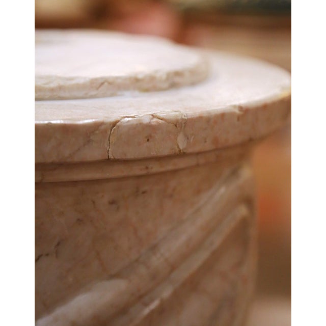 19th Century French Neoclassical Revival Carved Rose Marble Pedestal For Sale - Image 9 of 9