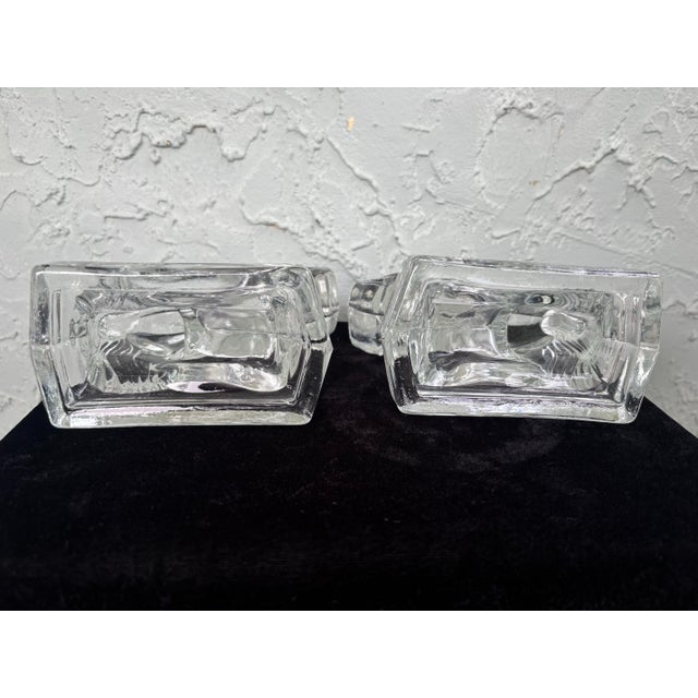 Transparent Vintage l.e. Smith Clear Glass Rearing Horse Bookends – Set of 2 (1950s) For Sale - Image 8 of 12