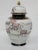 Pink Vintage Pink & Black Lidded Ginger Jar Vase For Sale - Image 8 of 10