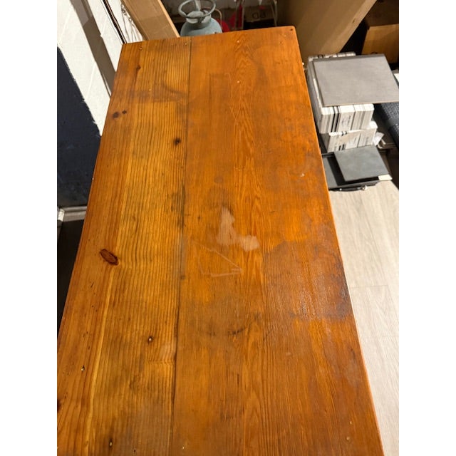 This is a antique pine three drawer dresser. Origin and exact age unknown. The overall dimensions are 41"L X 19.25"W X...