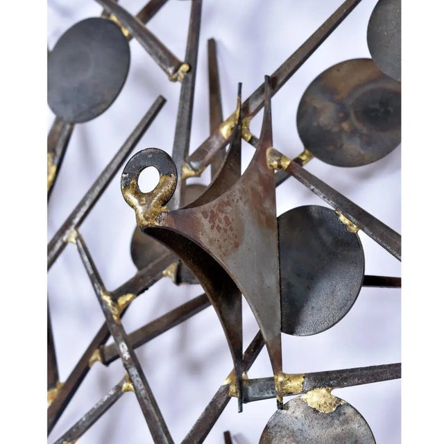 Marc Weinstein Marc Creates Brutalist Torch Cut Metal Nail Tree Wall Sculpture For Sale - Image 10 of 11