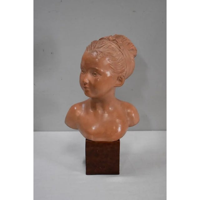 Terracotta Bust of Louise Brongniart After Houdon, 1900 For Sale - Image 4 of 18