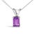 Draped in the regal splendor of a color-enhanced, natural amethyst, this 14K white gold pendant necklace exudes elegance...