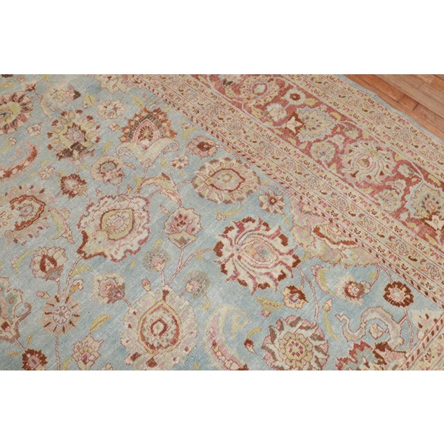 Persian Early 20th Century Blue Persian Meshed Rug - 10'2" x 15'8" For Sale - Image 3 of 10