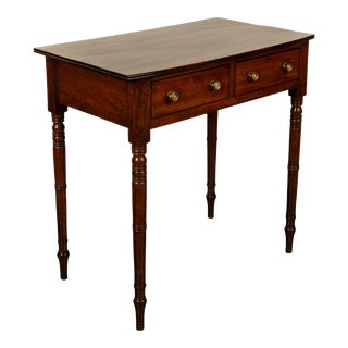 Antique Georgian Mahogany Two Drawer Console Side Writing Table Gillows 1790 For Sale