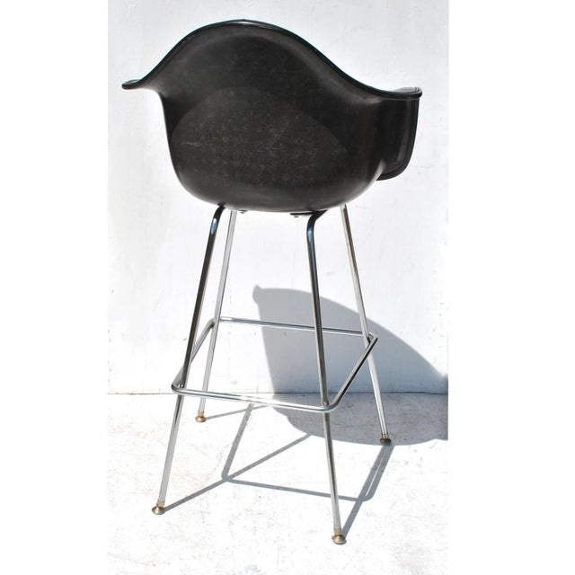 Eames 1 Midcentury H Miller Eames Fiberglass Stool With H-Base For Sale - Image 4 of 7