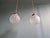 Metal Art Deco Pendant Lights in Pressed Molded Frosted Glass, 1930s, Set of 2 For Sale - Image 7 of 16