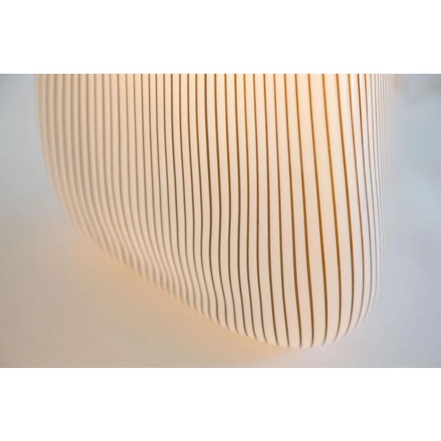 Vintage Murano Seguso Vetri D' Arte Black and White Striped Glass Triangle Sculptural Lamp For Sale - Image 11 of 12