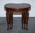 Vintage Kidney Shape Flamed Mahogany Nest of Three Tables with Queen Anne Legs, Set of 3 For Sale - Image 5 of 15
