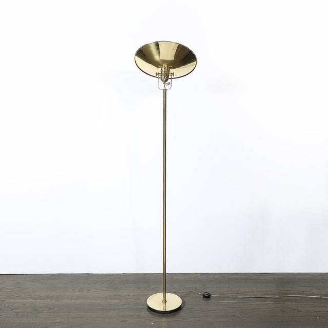 Pair of Mid-Century Articulating Polished Brass Torchieres Signed Nessen Studios For Sale - Image 15 of 18