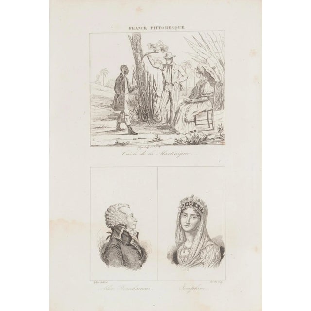 Portrait " Portrait and Landscape" is an original lithograph artwork realized by an anonymous engraver of the 19th...