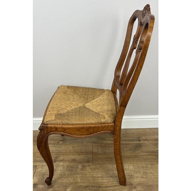 Vintage French Dining Chairs in Oak, Set of 8 For Sale - Image 12 of 14