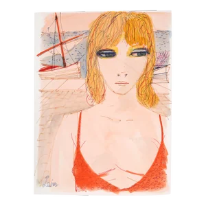 Charles Levier Blonde in Red Swim Suit circa 1960