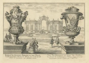 Fischer Von Erlach, Two Vases and a Building in Vienna, 1725, Paper