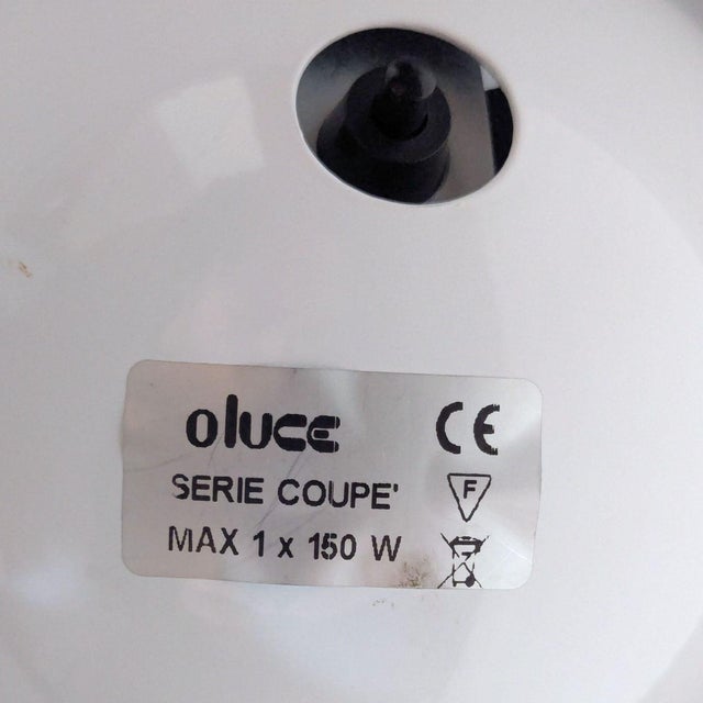 2010s Oluce Coupe Modern Arc Floor Lamp With Black Dome Shade- Non Working For Sale - Image 5 of 7